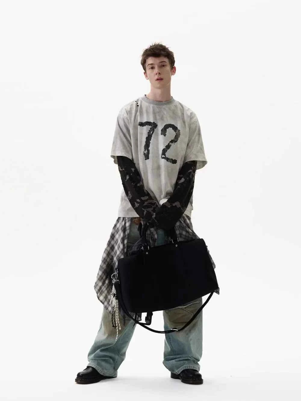 Wasteland Camouflage Long-Sleeved Splicing T-Shirt