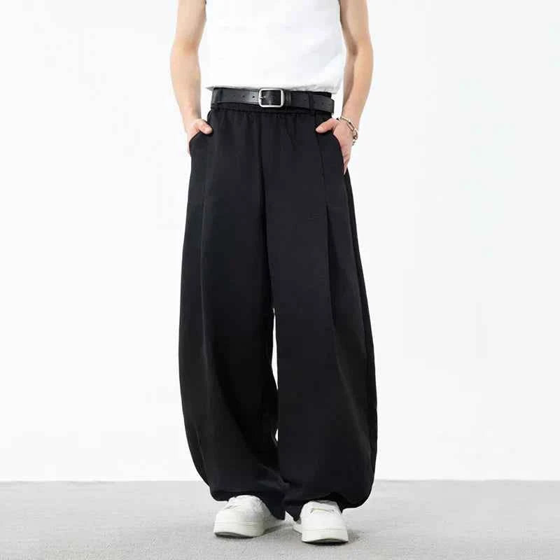 Classic Pleated Drawstring Wide Leg Pants