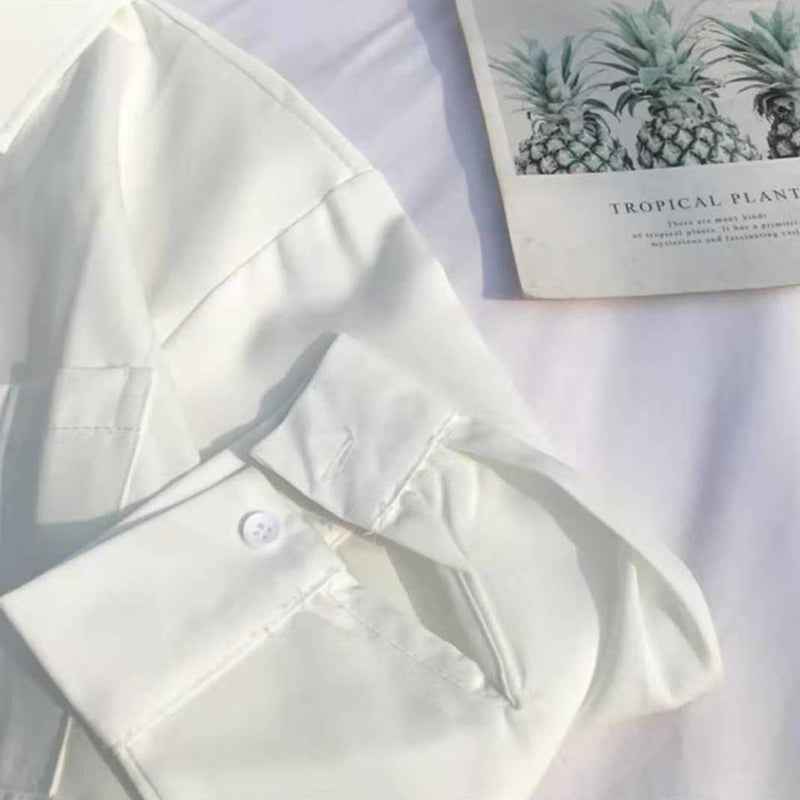 Plain White Oversized Shirt With Tie