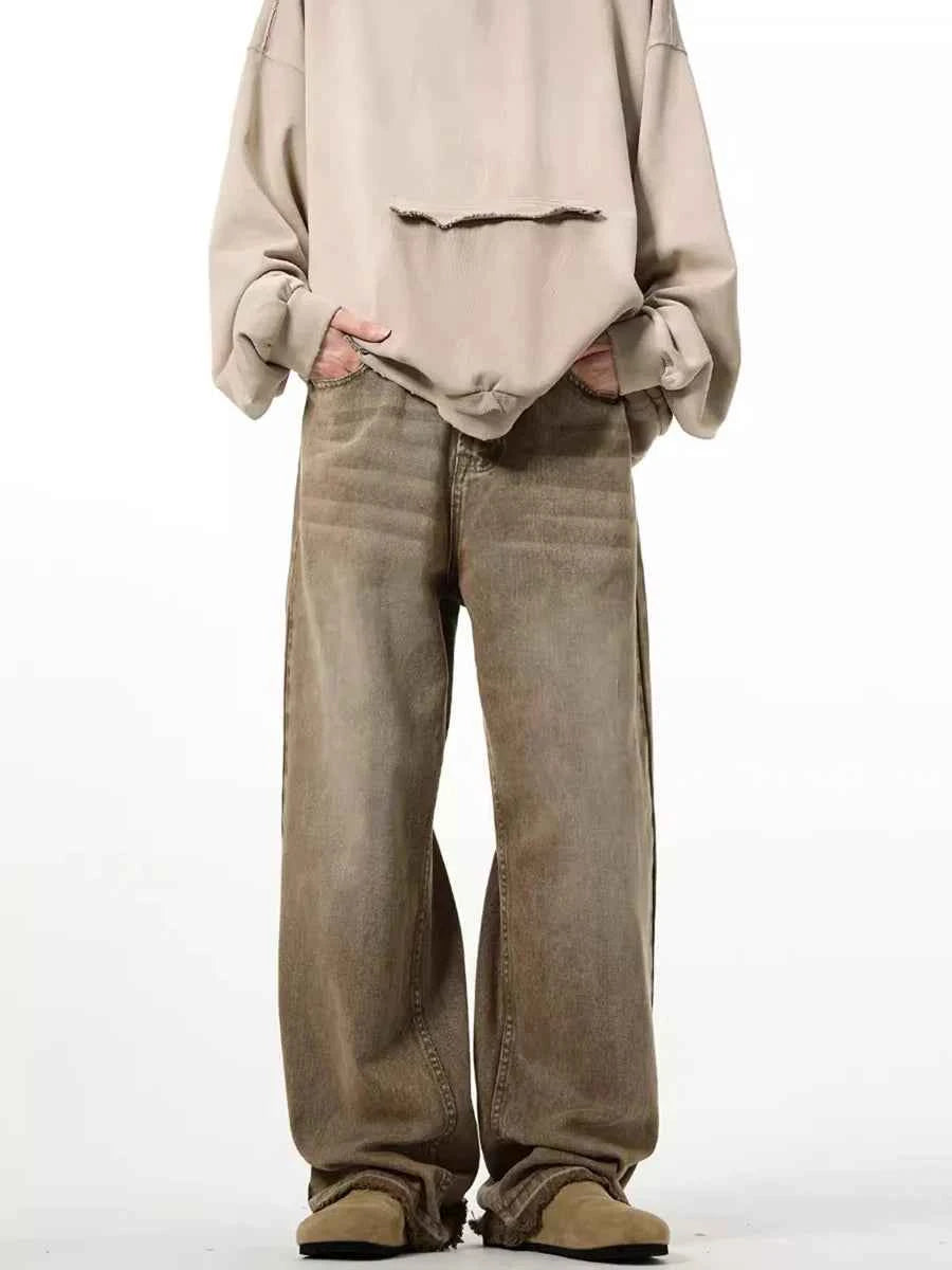 Distressed Brown Cowgirl Wide Leg Jeans