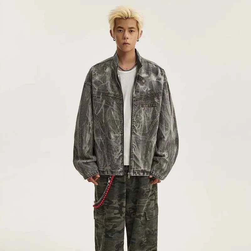 Destructive American Graffiti Printed Denim Jacket