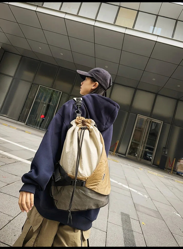 Two Tone Drawstring Backpack