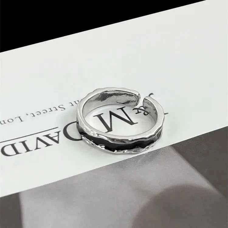 Simple Black Glaze Open Rings