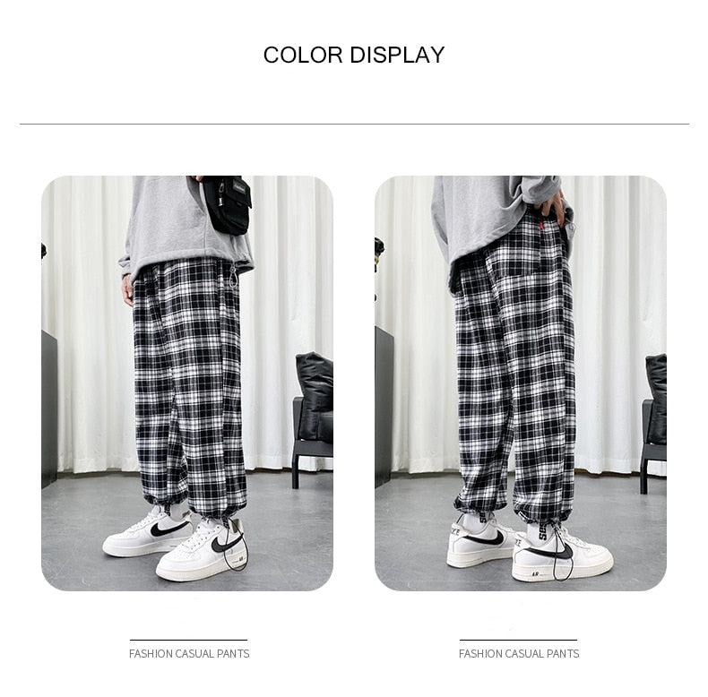 Black And White Checkered Pattern Pants