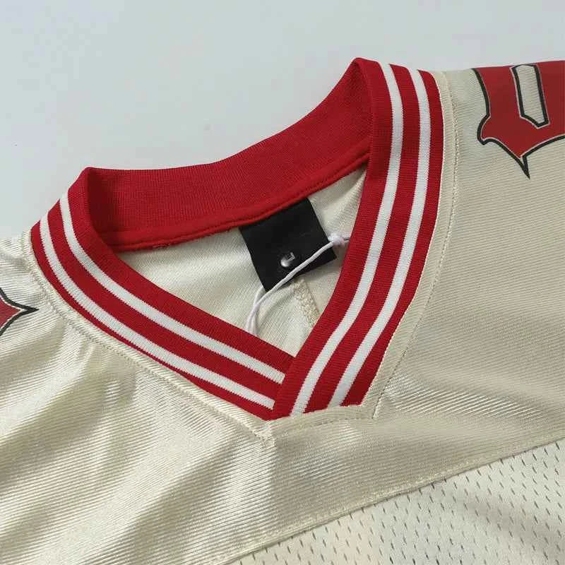 Plush Graphic Print Patchwork V-Neck Sport T-Shirt