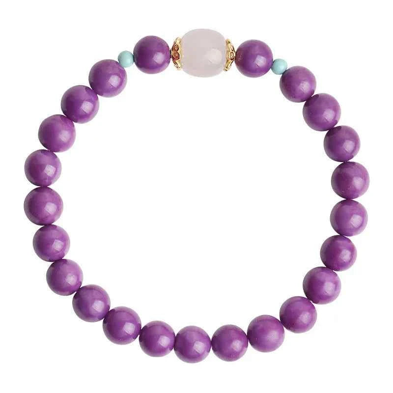 Purple Beaded Jade Buddha Bracelet