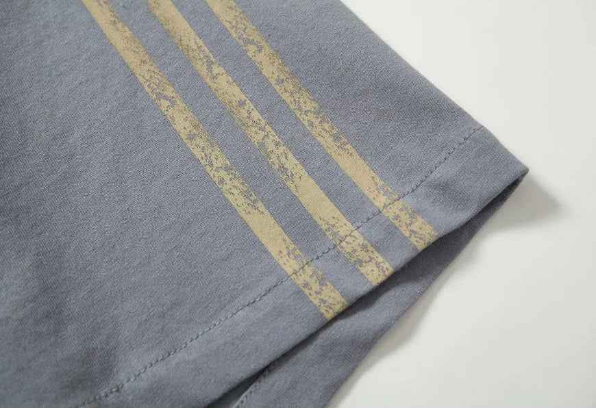 Y2K Casual Loose Fit Embroidery Stripe T-Shirt