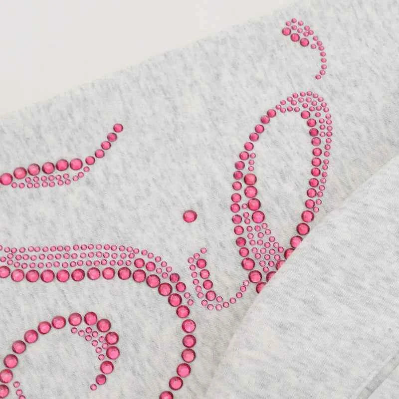 Investment Piece Rhinestone Zip Up Hooded Cotton Sweatshirt