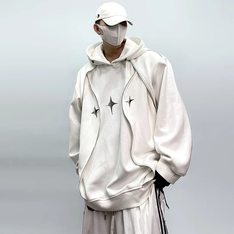 Chrome Star Oversized Hoodie Jacket