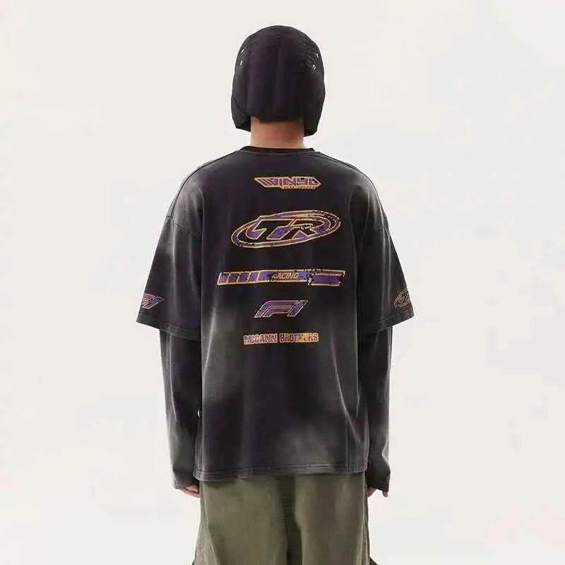 Vintage Distressed Washed Graphic Print T-Shirt
