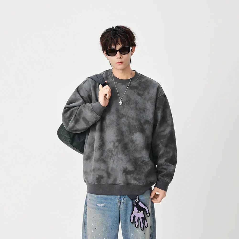 Comfortable Tiedye Crew Neck Sweatshirt