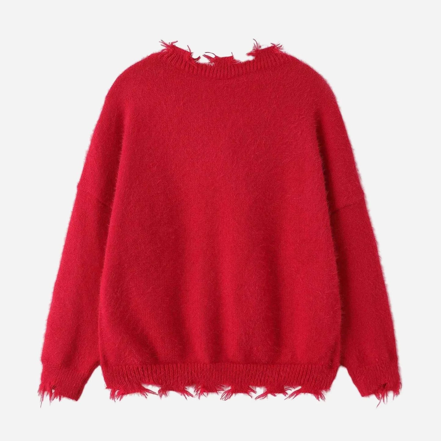 Cozy Aesthetic Distressed Knit Sweater