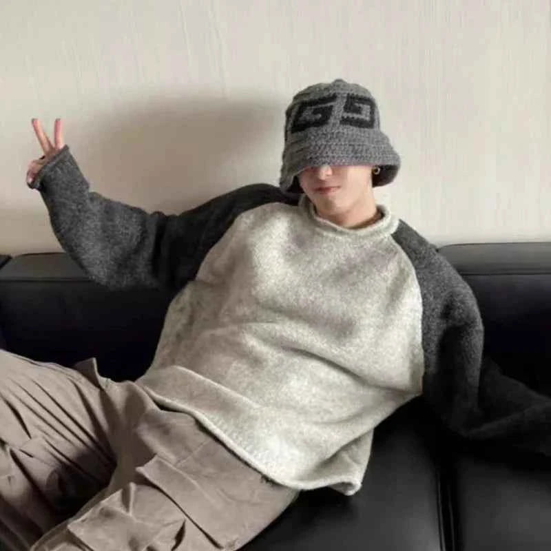 Casual Luxury Knitted Patchwork Relax Sweater
