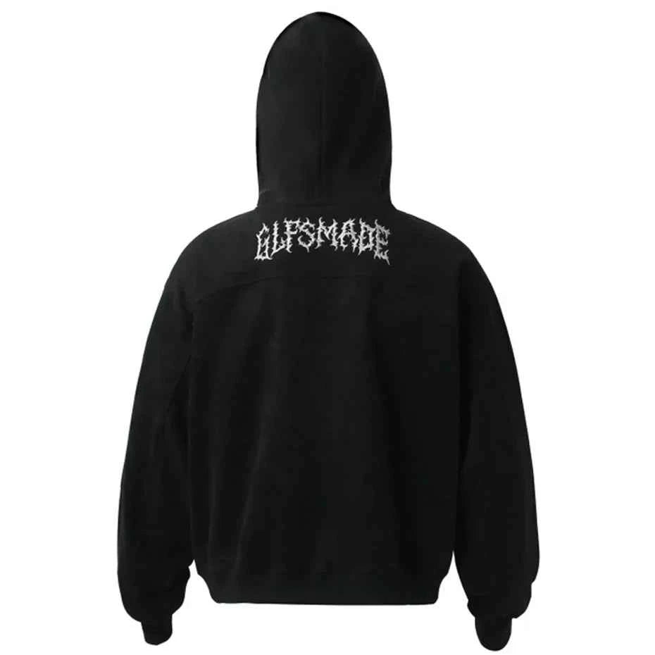 Unique Retro Y2K Patchwork Hooded Sweatshirt