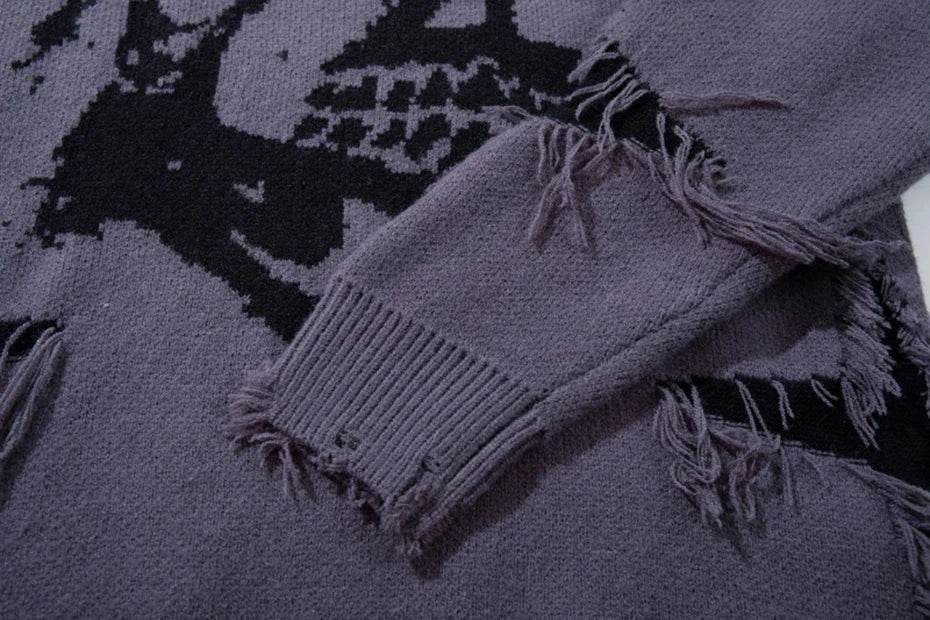 Skull Star Knitted Sweatshirt