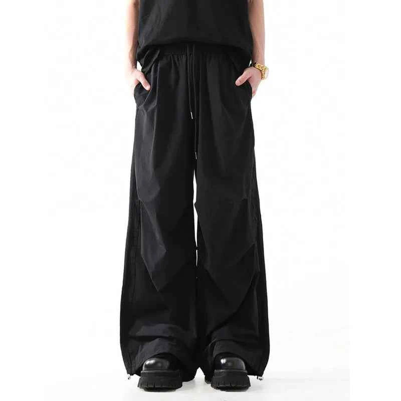 Summer Casual Pleated Wide Leg Pants