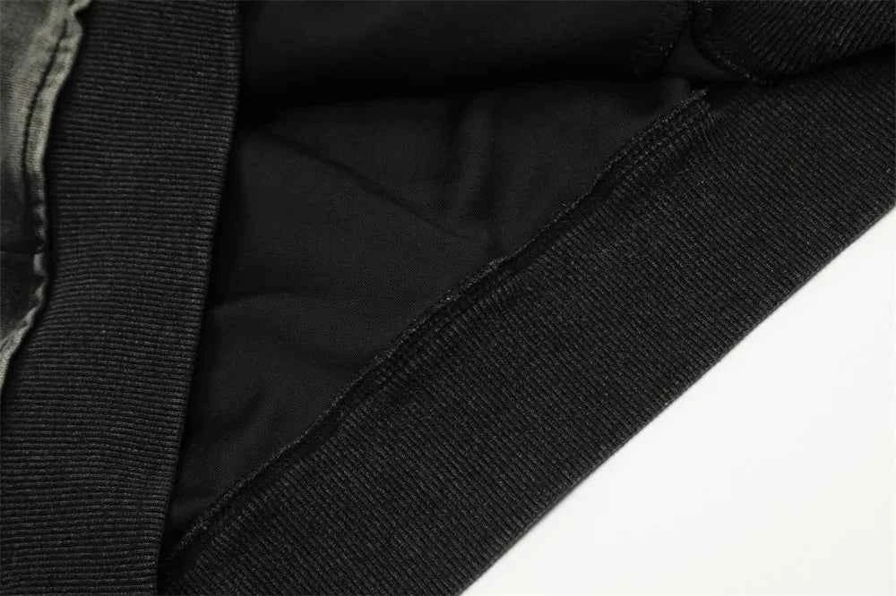 Men Distressed Rock Print Furr Hooded Sweatshirt