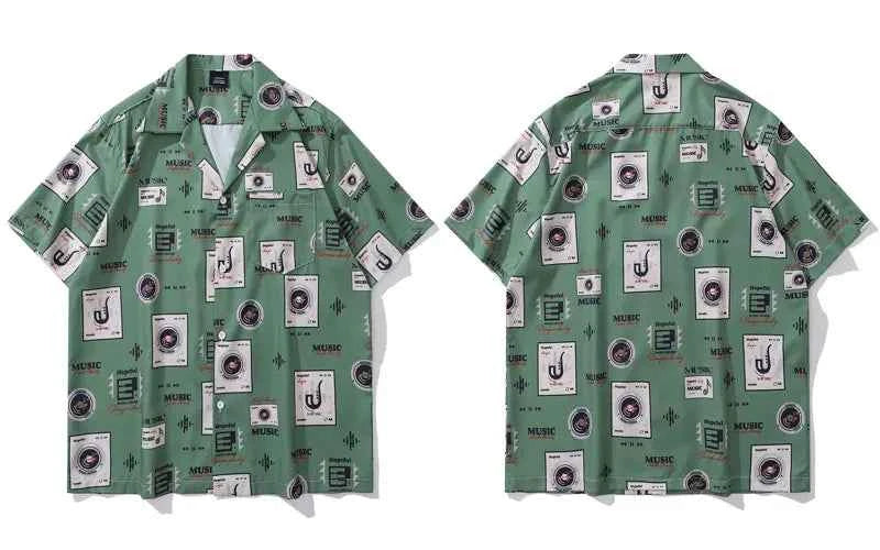 Retro Essential Music Player Graphic Short Sleeve Shirt