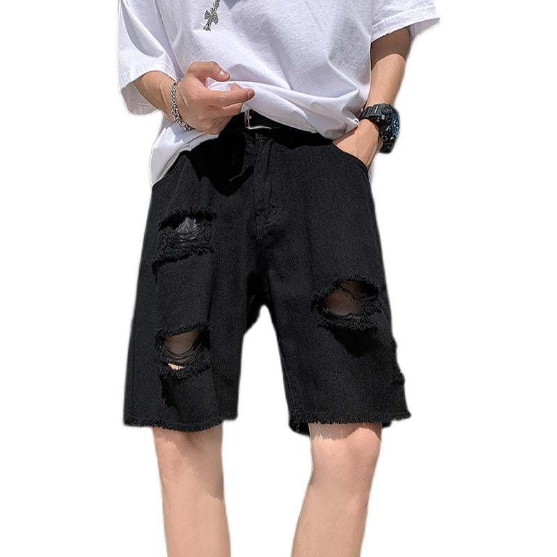 Denim Ripped Jeans Shorts