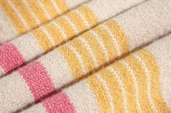 Colorblock Striped College Style Knit Sweater