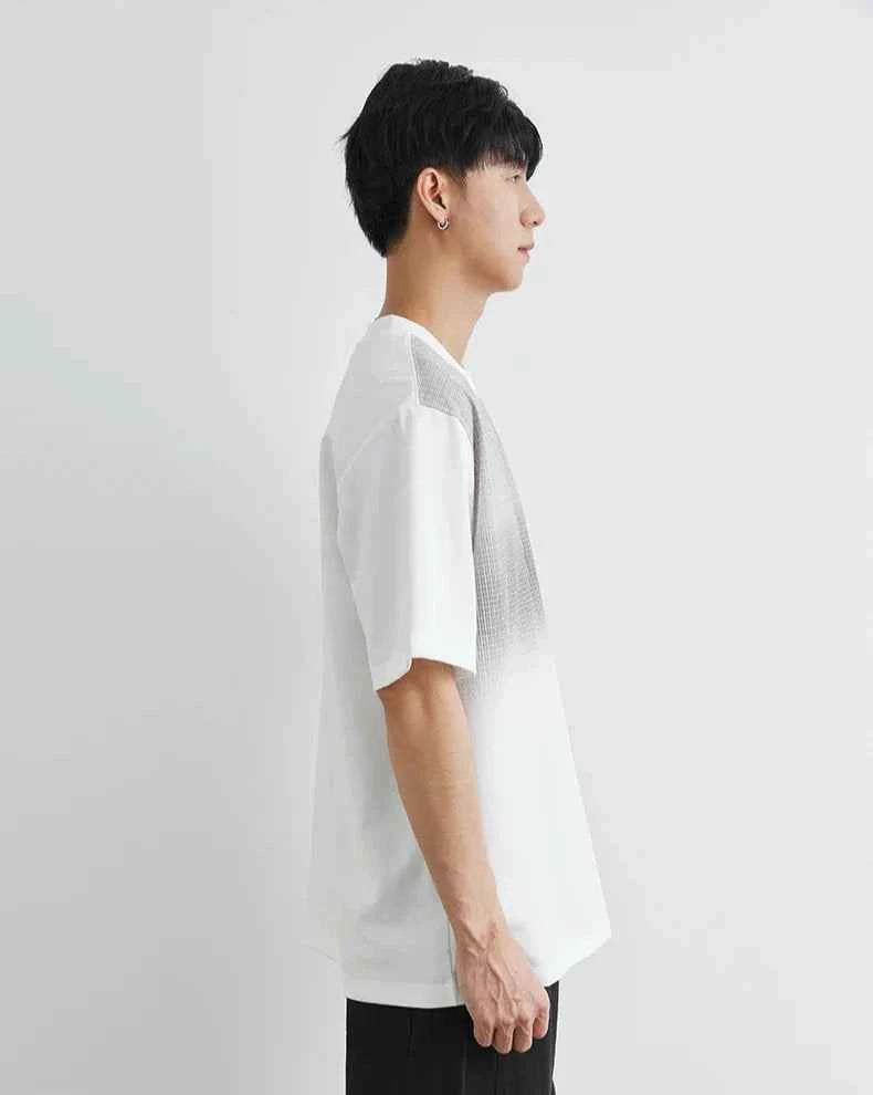 Men's Cool Gradient Color Loose Fit Short T-Shirt