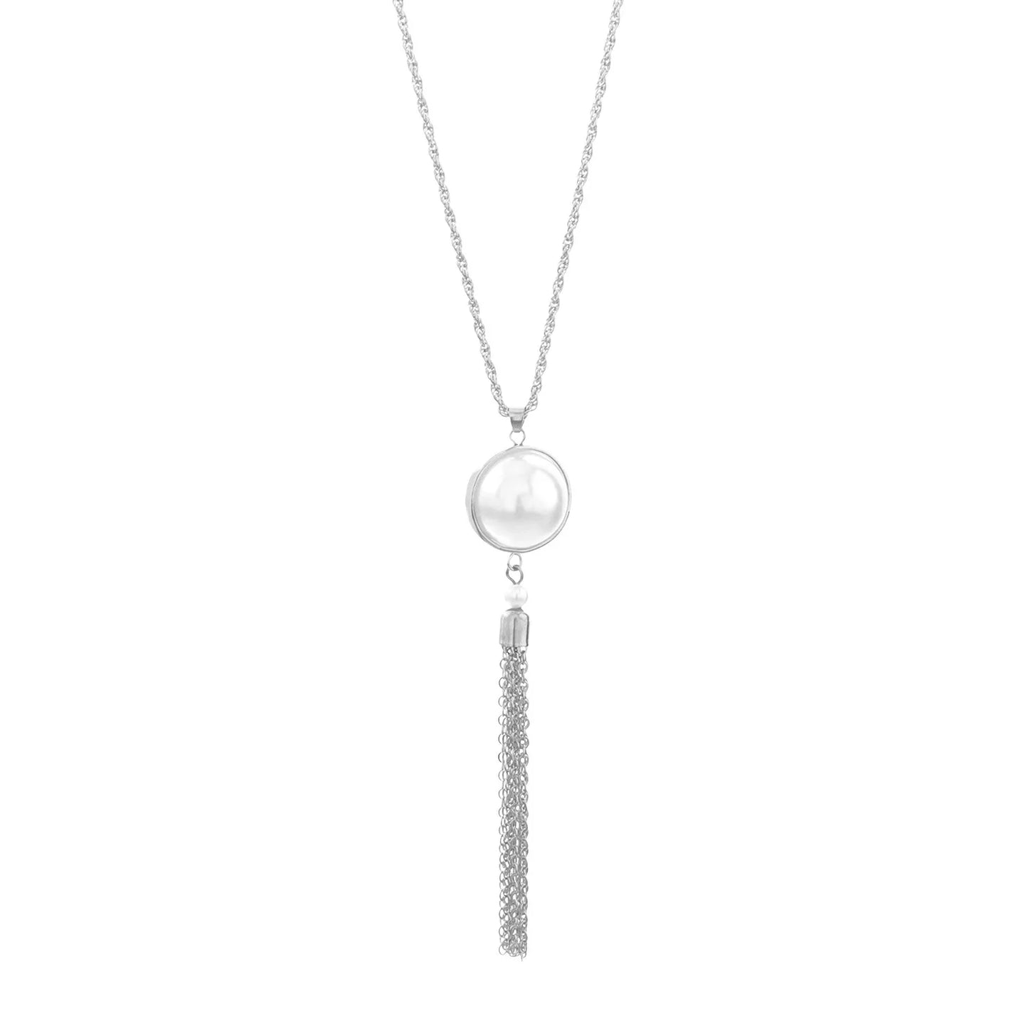 Elegant Pearl Tassel Pendant Long Necklace - Luxuryurbanwear