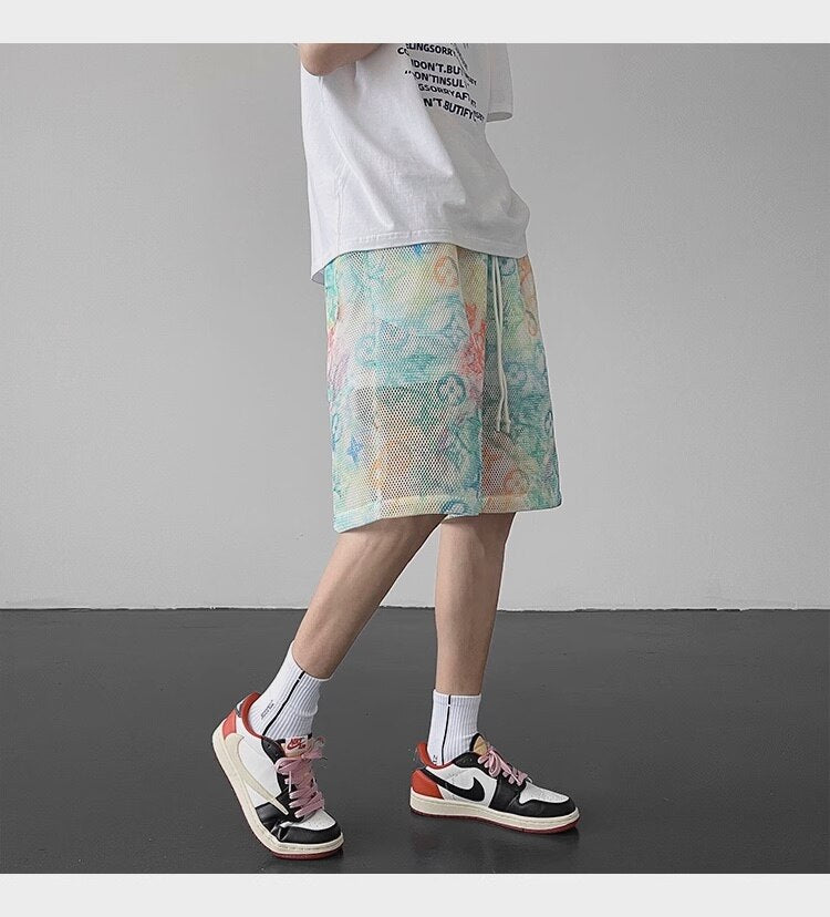 X-Color Tie-dye Mesh Shorts