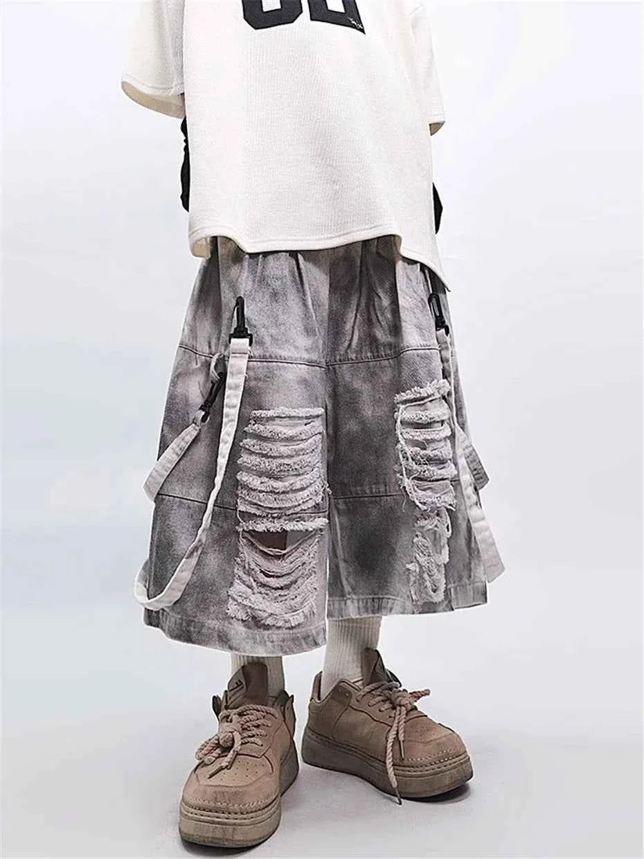 Vintage Streetwear Ripped Hole Denim Jorts