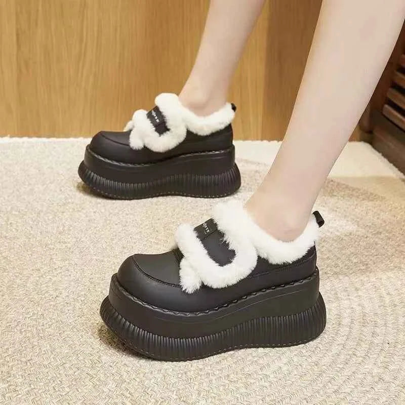 Y2K High Heel Platform Snow Fur Boot
