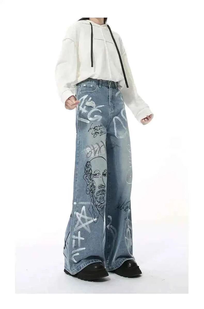 Essential Hand-Painted Scrawl Denim Jeans