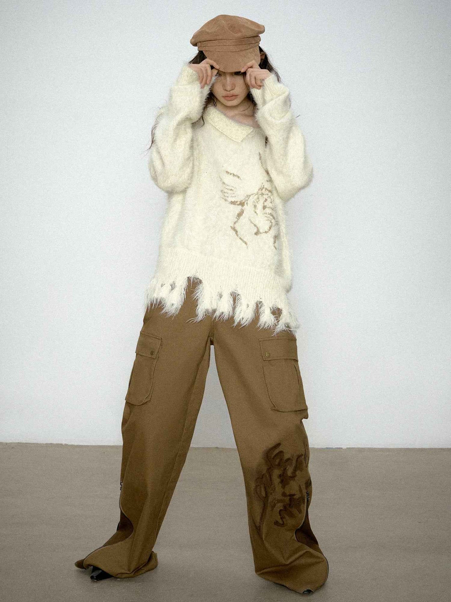 Vintage Irregular Distressed Knit Sweater