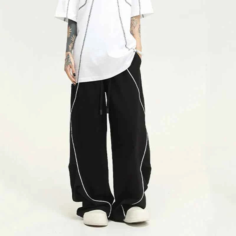 American Vintage Striped Patchwork Wide Sweatpants