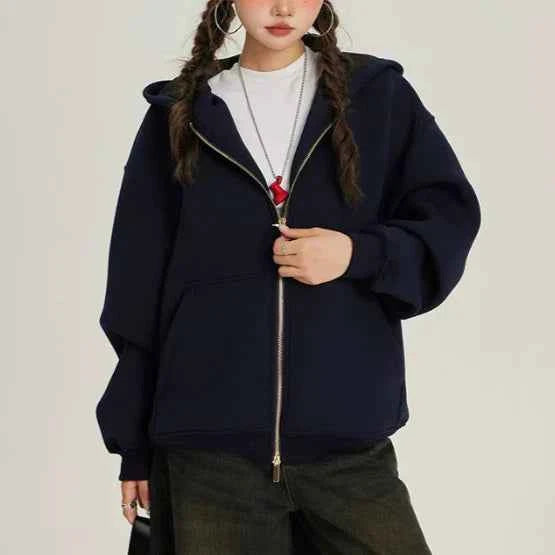 Vintage Cool Loose Fit Zipper Sweatshirt