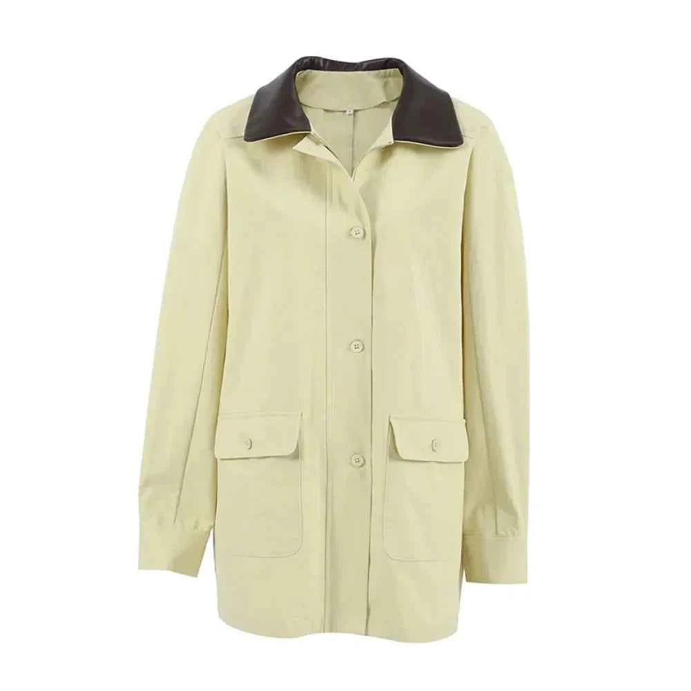 Women Colorful Loose Spliced Button Jacket