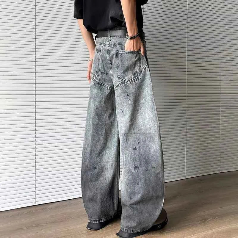 Plush Korean Style Gradient Wide Leg Jeans