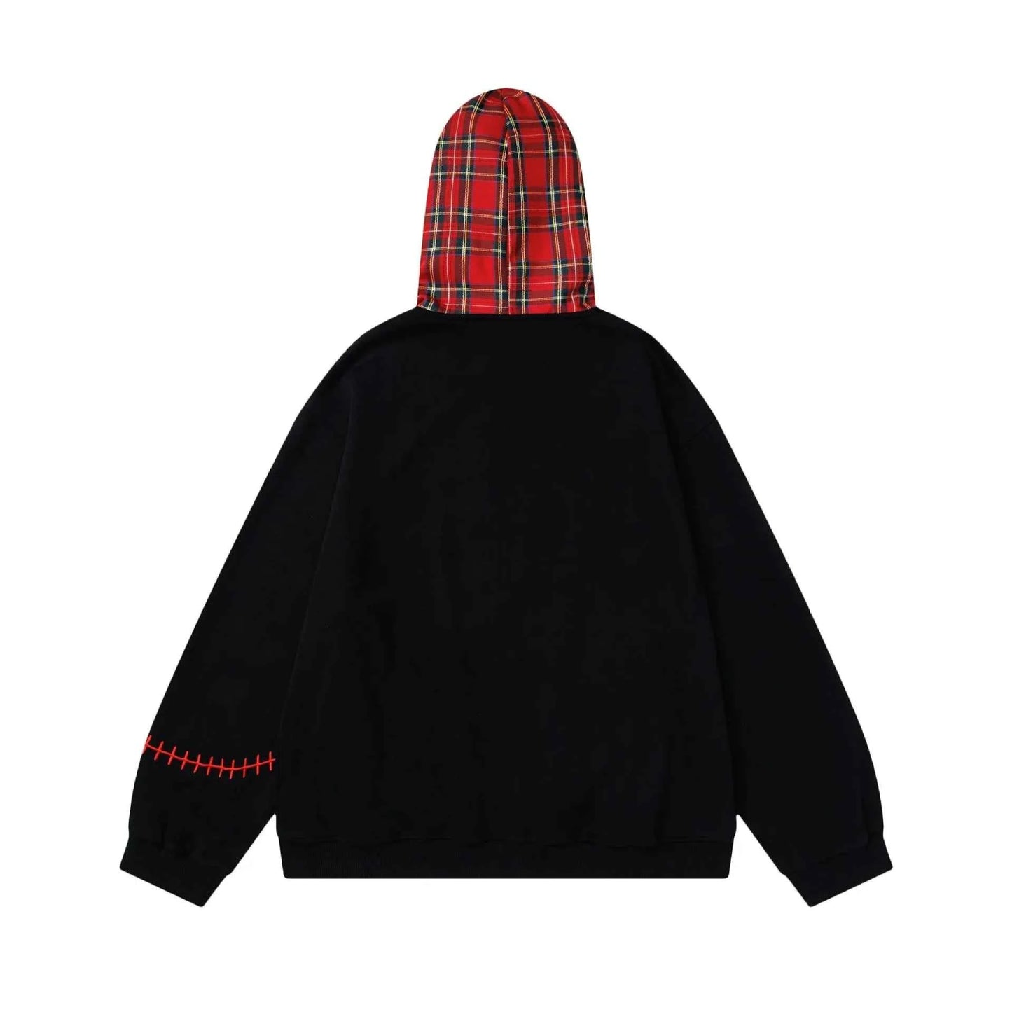 Y2K Insulated Zip Up Plaid Patchwork Sweatshirt