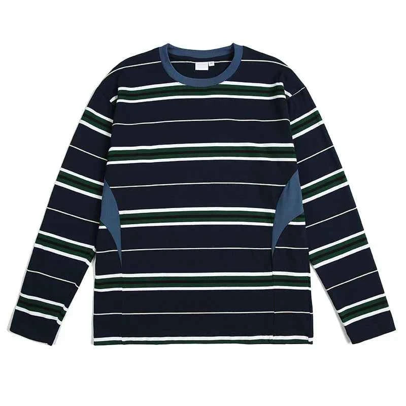 Striped Japanese Minimalist Long Sleeve T-Shirt