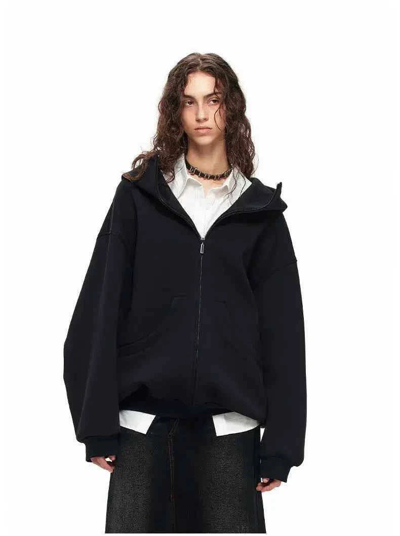 Women Cool Thick Oversize Zip-Up Sweatshirt