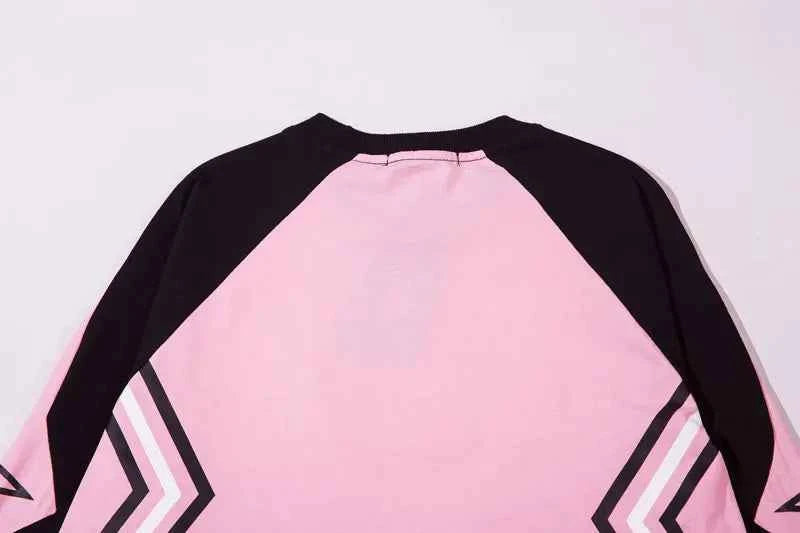 Y2K Oversize Patchwork Long Sleeve Cotton T-Shirt
