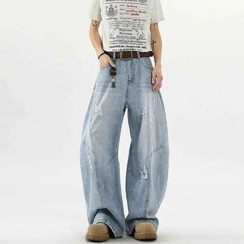 Korean Style High Street Ripped Loose Jeans