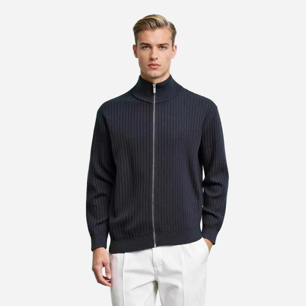 Retro Knitted Stand Collar Classic Cardigan
