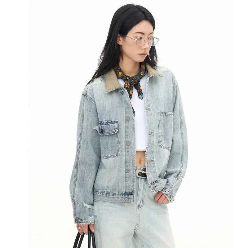 Y2K Streetwear High Quality Blue Denim Jacket