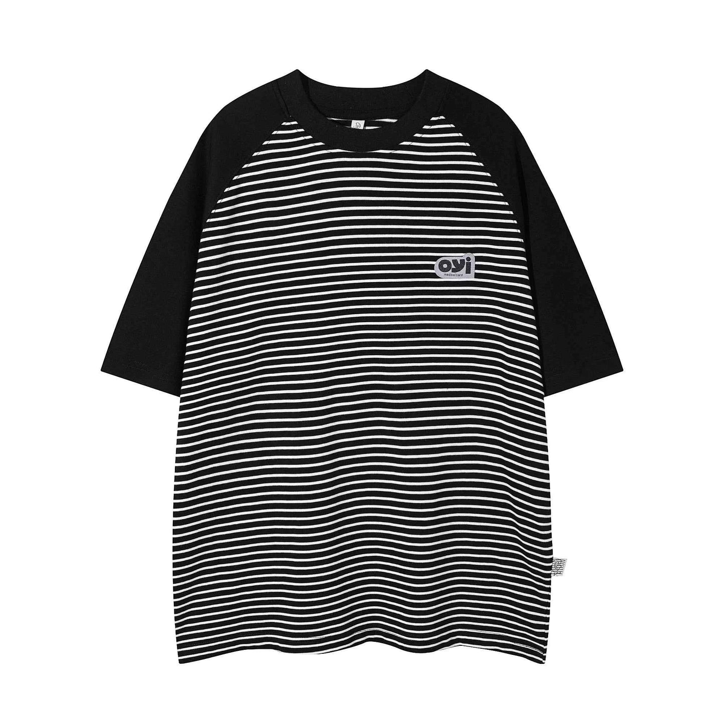 High-Quality Striped Splice Loose Casual Summer T-Shirt