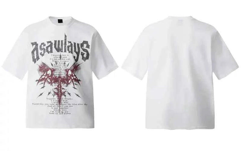 Streetwear Dark Gothic Graphic Printed Oversized T-Shirt