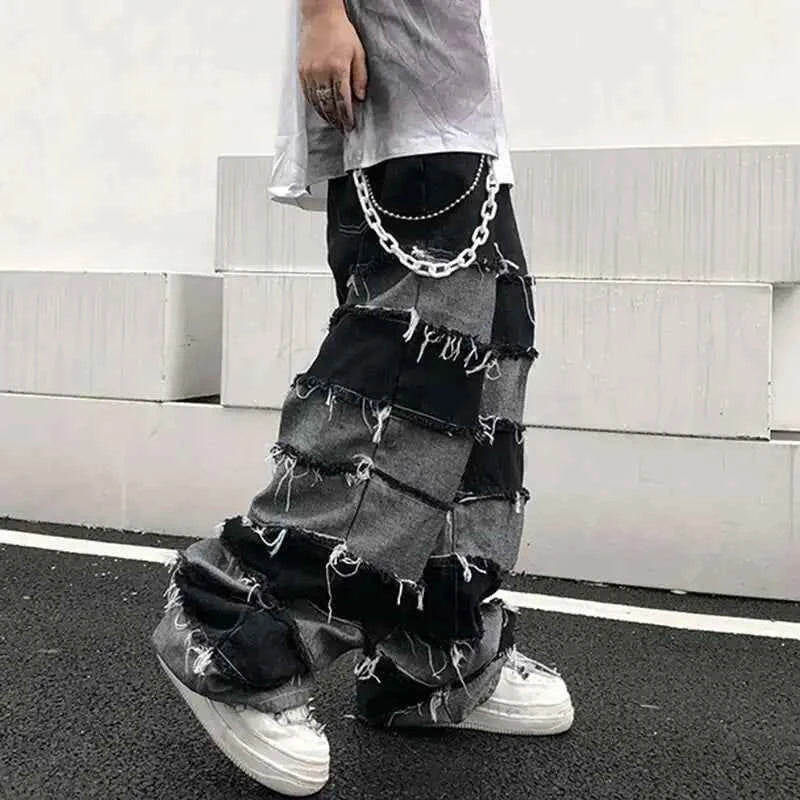 Darkwear Tassel Patchwork Denim Jeans