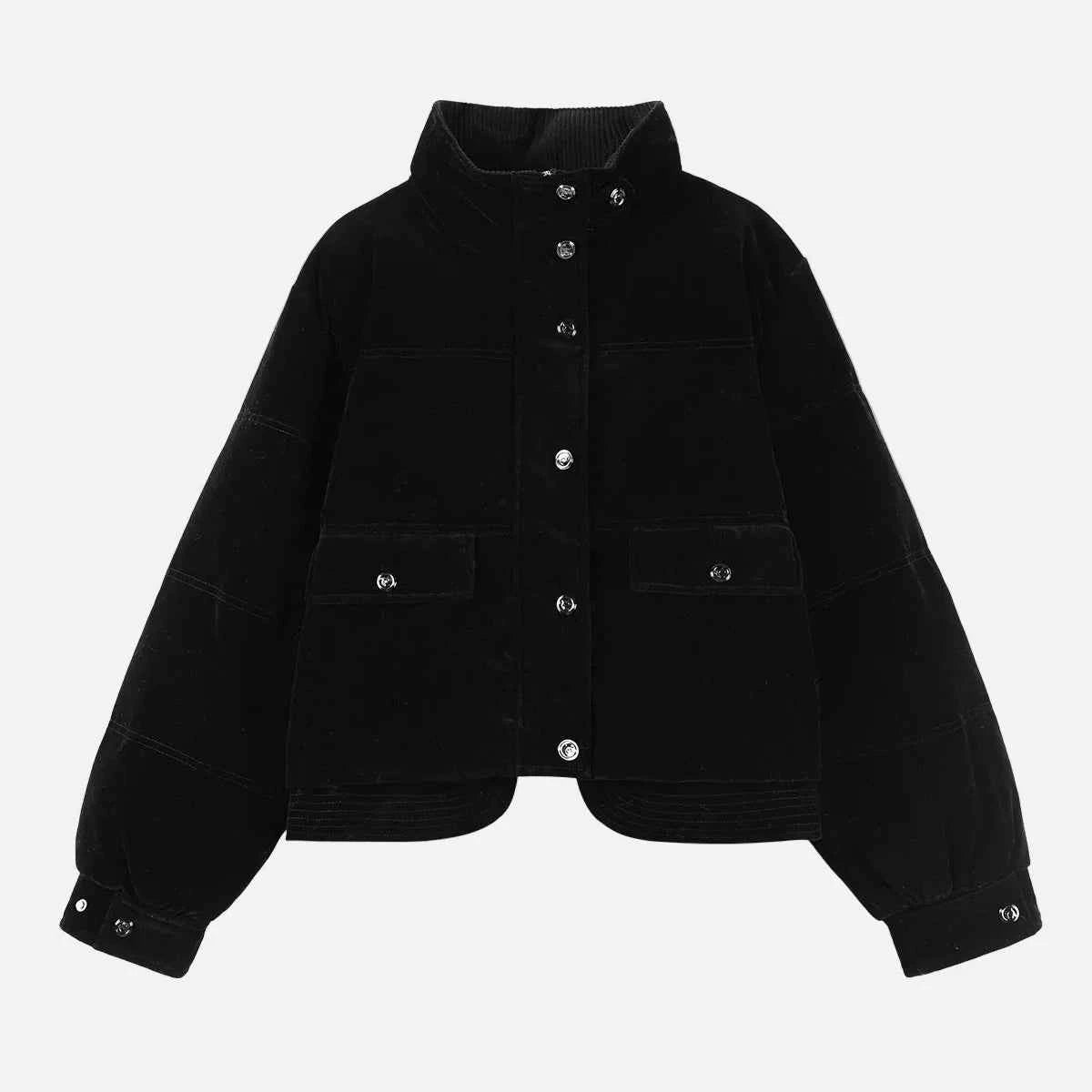 Stylish Vintage Cropped Puffer Casual Jacket
