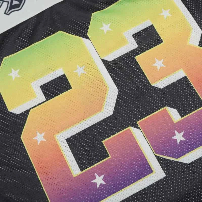 Soft Retro Mesh Jersey Graphic Print Sport T-Shirt