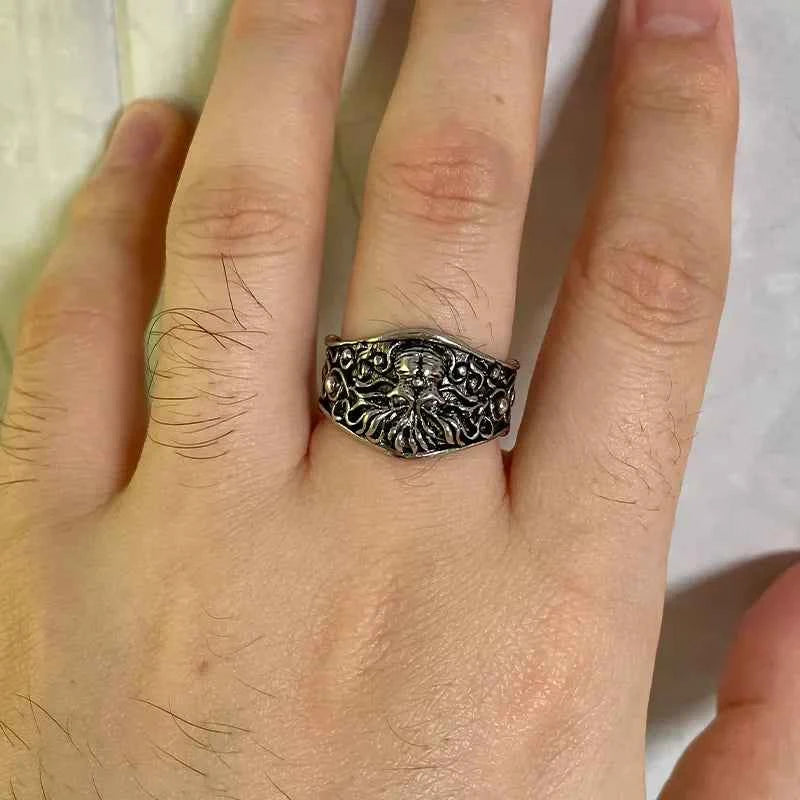 Gothic Handmade Retro Cthulhu Silver Ring