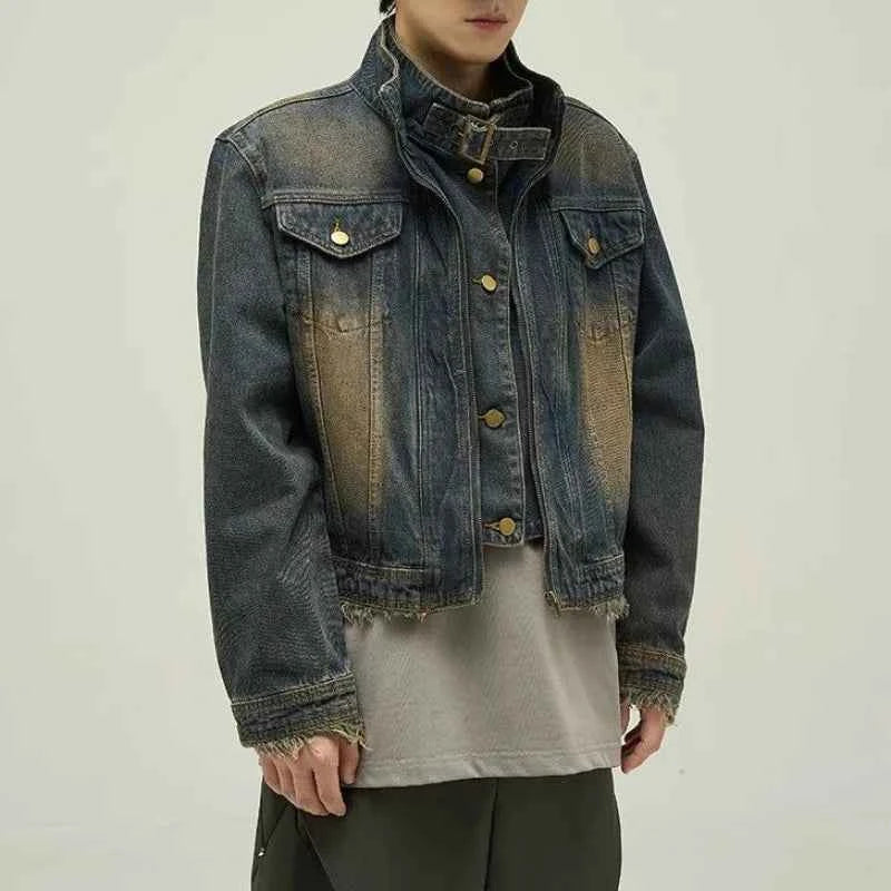 Retro Distressed Japanese Denim Jacket