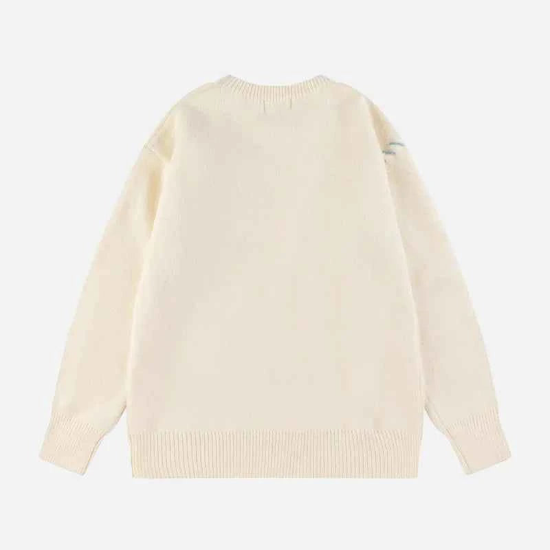 Y2K Cozy Bear Pocket Knitted Sweater